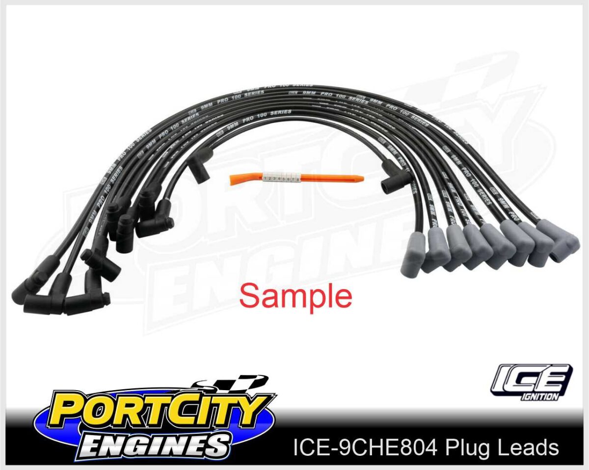 Ice Ignition Chev SB 283 327 350 9mm Leads Over Rocker Cover Straight STD Cap